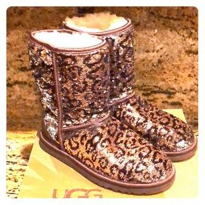 Animal print sequined Ugg boots